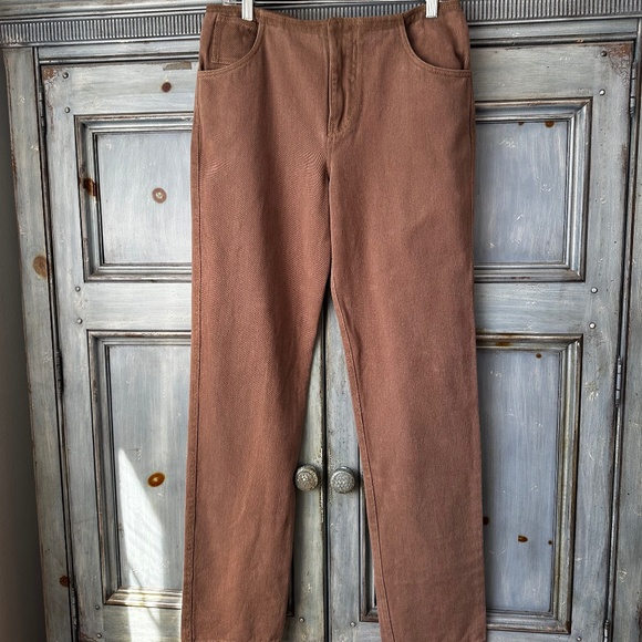 Christopher Esber Deconstruct Denim Jean in Walnut Color Size 8 NWT - Picture 1 of 10